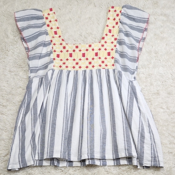 Anthropologie Forever That Girl Basel Embroidered Tunic Blouse US Sz 12 - Picture 5 of 10